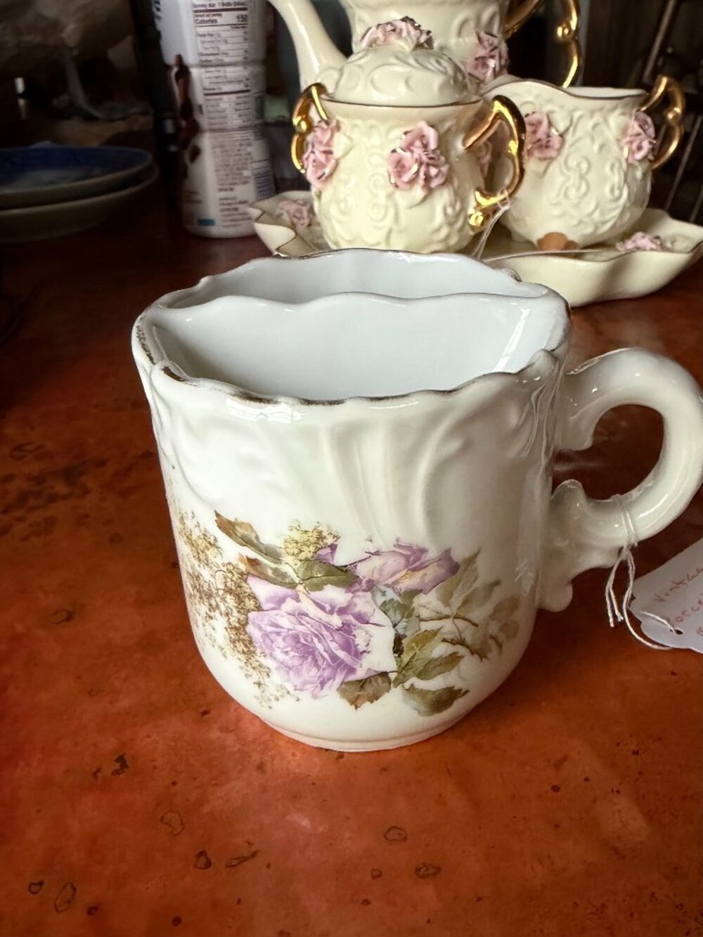 Vintage porcelain mustache cup